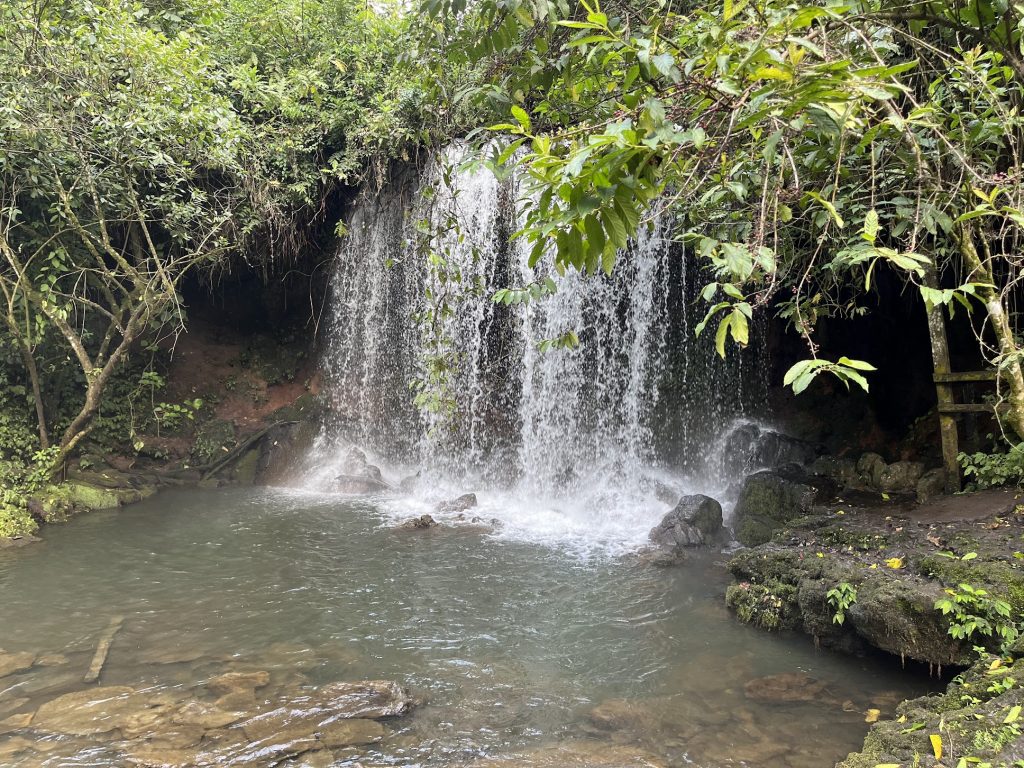 The waterfall at the Amabere caves