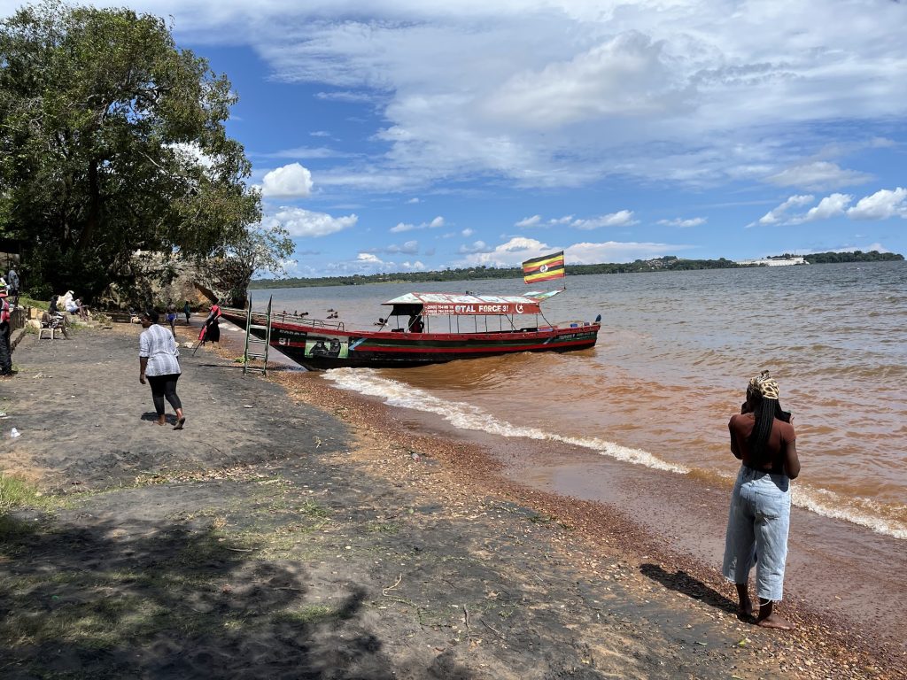 The beach at Entebbe botanical gardens