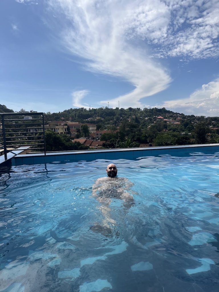 Swimming at K Hotels, Entebbe
