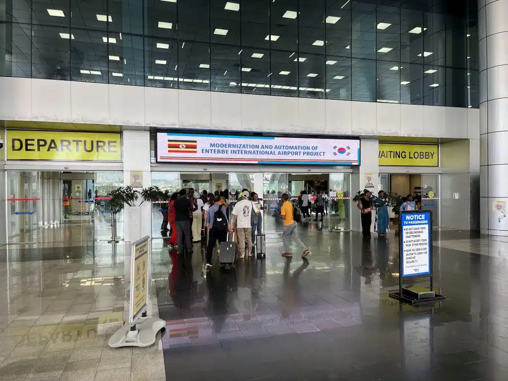 Departures at Entebbe airport